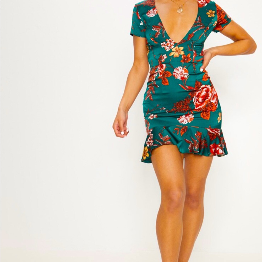 Gorgeous Floral Green Dress